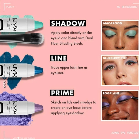 New! NYX Professional Makeup, Jumbo Eye Pencil! JUMBO COLOR in AN ALL-IN-ONE! - Picture 4 of 5